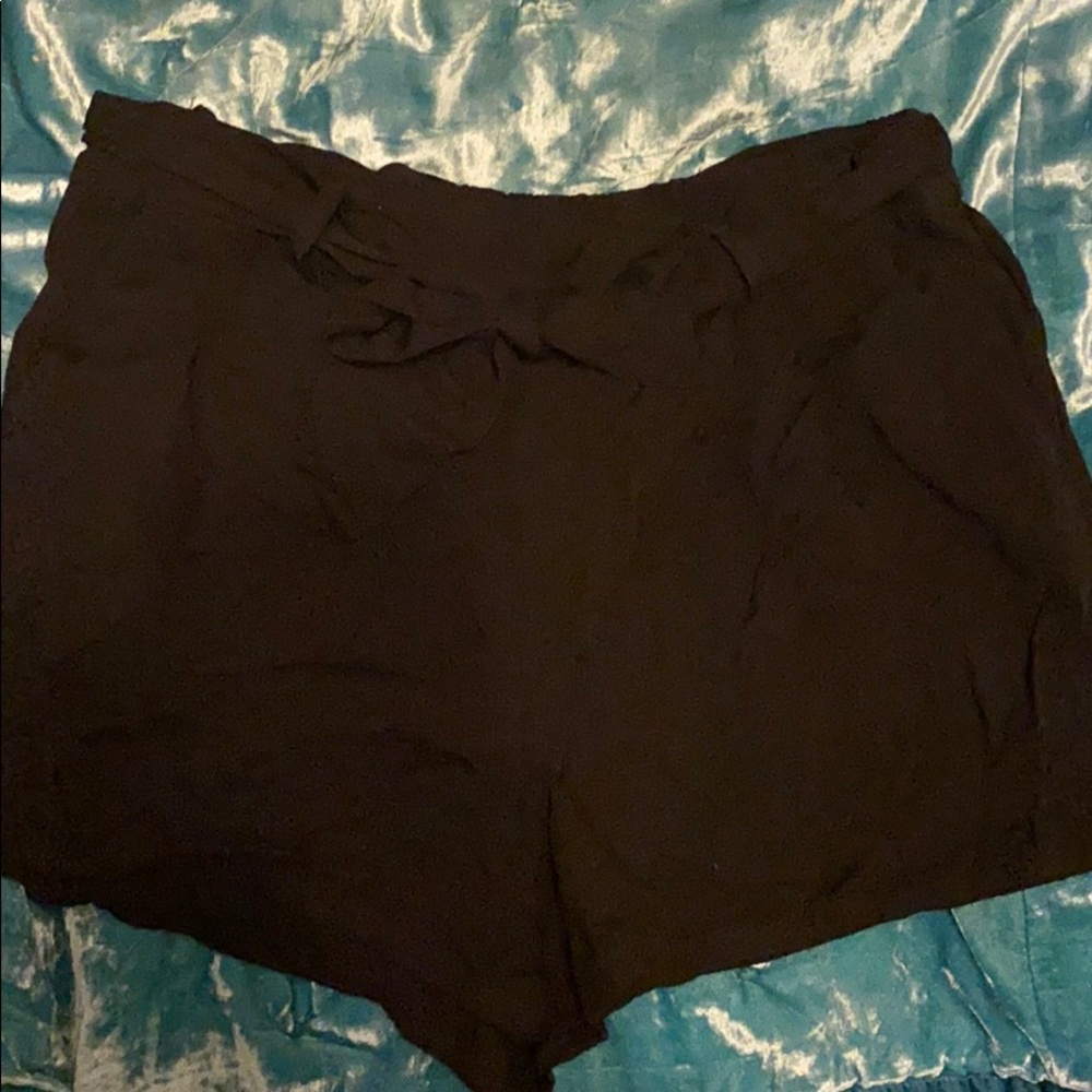 High waisted black shorts